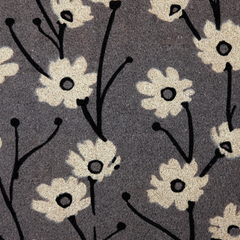 Wild Flowers Gray Coir Outdoor Doormat