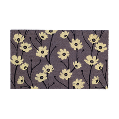 Wild Flowers Gray Coir Outdoor Doormat