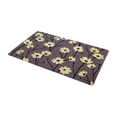 Wild Flowers Gray Coir Outdoor Doormat