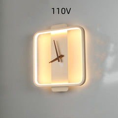 Nordic Bedside Wall Lamp Clock Design
