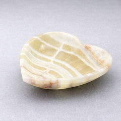 Banded Onyx Calcite Heart Jewelry Dish