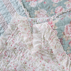 Mint Pastel Cotton Patchwork Quilt Set