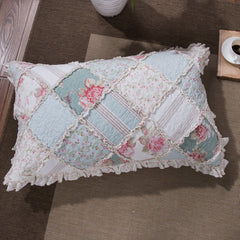 Mint Pastel Cotton Patchwork Quilt Set