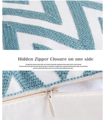 Embroidered Geometric Cotton Nordic Pillow Cover