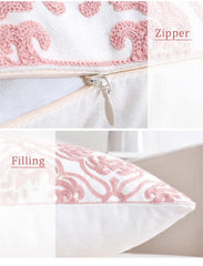 Embroidered Geometric Cotton Nordic Pillow Cover