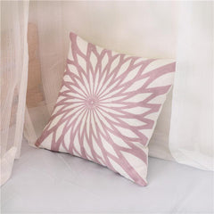 Embroidered Geometric Cotton Nordic Pillow Cover