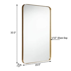 32-Inch Metal Frame Rectangle Wall Mirror