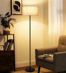 Retro Wood Grain Pleated Floor Lamp