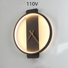 Nordic Bedside Wall Lamp Clock Design