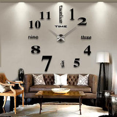 Modern Acrylic Digital Brushed Steel Wall Clock