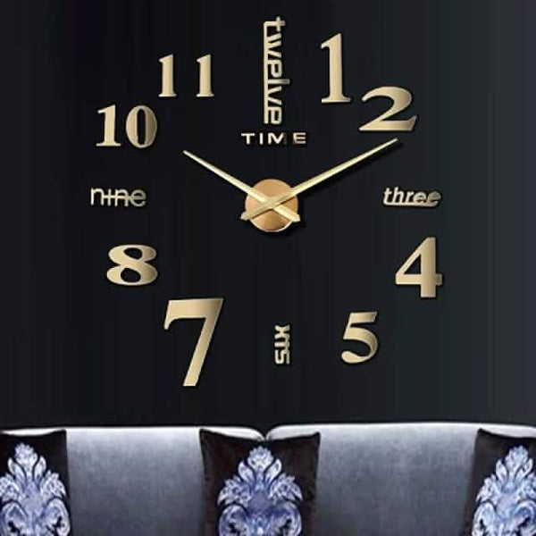Modern Acrylic Digital Brushed Steel Wall Clock