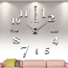 Modern Acrylic Digital Brushed Steel Wall Clock