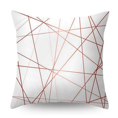 Nordic Pink Geometric Floral Decorative Pillow Covers