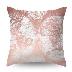Nordic Pink Geometric Floral Decorative Pillow Covers