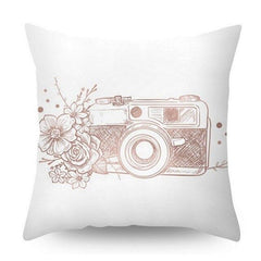 Nordic Pink Geometric Floral Decorative Pillow Covers