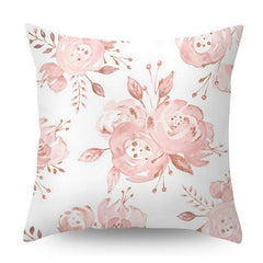 Nordic Pink Geometric Floral Decorative Pillow Covers