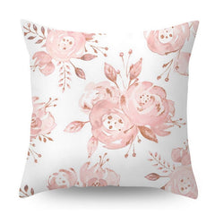 Nordic Pink Geometric Floral Decorative Pillow Covers