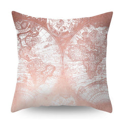 Nordic Pink Geometric Floral Decorative Pillow Covers