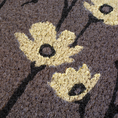 Wild Flowers Gray Coir Outdoor Doormat