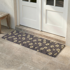 Wild Flowers Gray Coir Outdoor Doormat